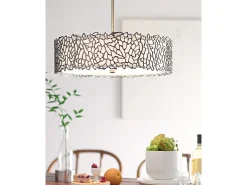 Elstead Silver Coral 3 Lätt tak Duo-Mount Pendel Classic Tenn, Silver Coral, E27 Gris