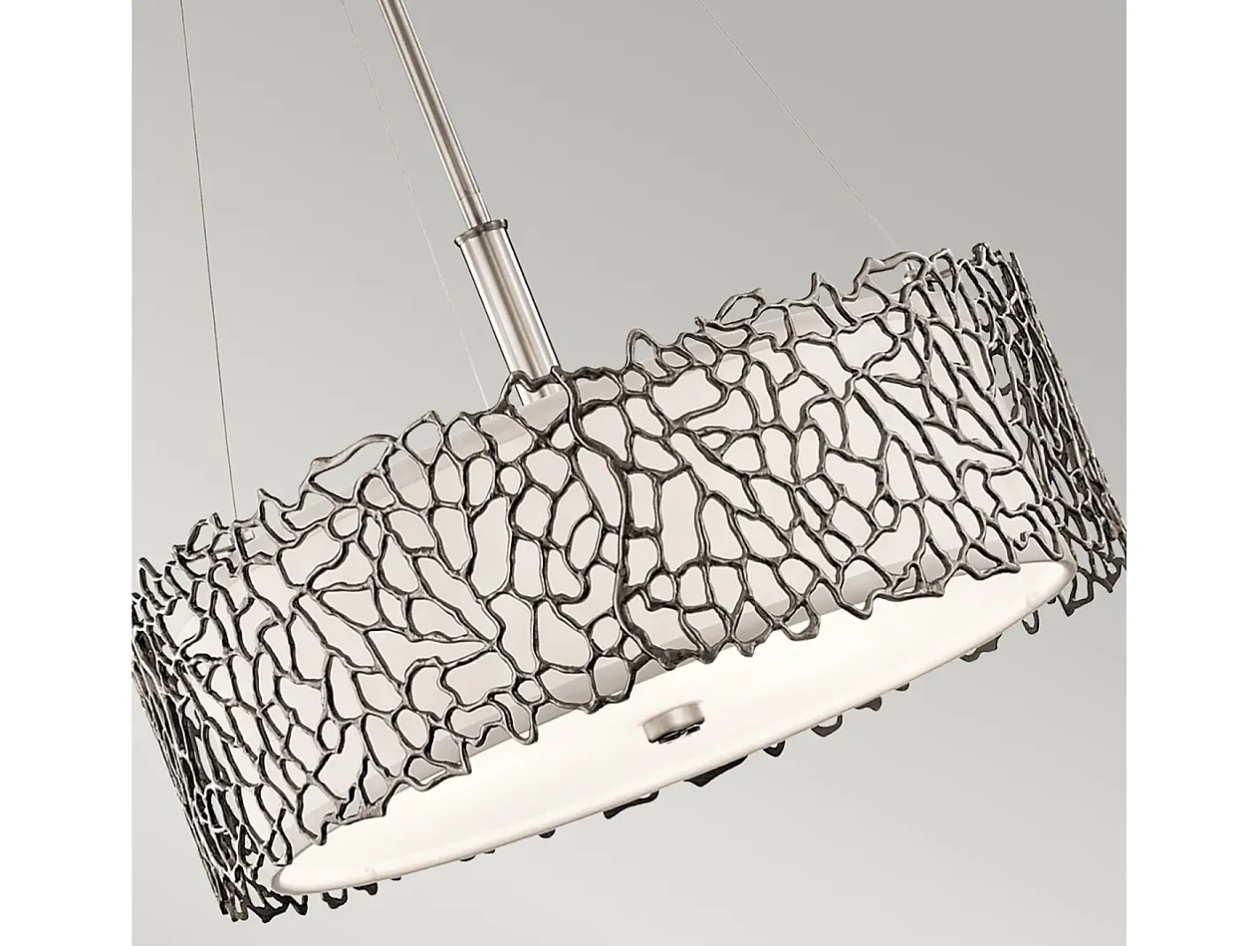 Elstead Silver Coral 3 Lätt tak Duo-Mount Pendel Classic Tenn, Silver Coral, E27 Gris