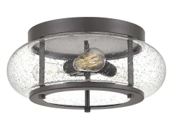 Plafón-Elstead Trilogy 3 Light Flush Mount, gammal brons, E27 Bronce