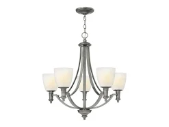 Discount Elstead Truman 5 ljus multiarm ljuskrona antik nickelfinish, E27 Gris