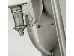 Best Elstead Truman 1 ljus vägglampa Antik Nickelglasskärm, E27 Gris