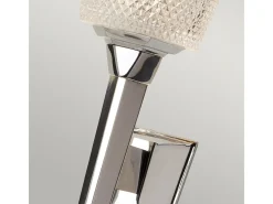 Elstead Verity 1 ljus vägglampa polerad kromglasskärm, G9 Gris