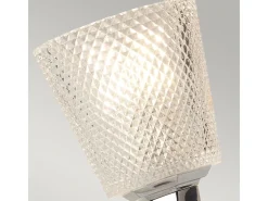 Elstead Verity 1 ljus vägglampa polerad kromglasskärm, G9 Gris