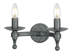 Elstead Warwick 2 ljus inomhusljus vägglampa grafitsvart, E14 Negro Discount
