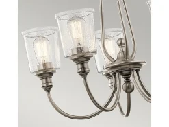 Elstead Waverly 5 ljus ljuskrona, klassisk tenn, E27 Gris
