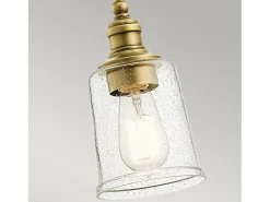Lámpara Suspendida-Elstead Waverly 1 Ljus Mini Pendel, Naturmässing, E27 Camel
