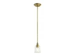 Lámpara Suspendida-Elstead Waverly 1 Ljus Mini Pendel, Naturmässing, E27 Camel
