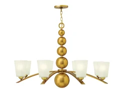 Lámpara Suspendida-Elstead Zelda 8 ljus multiarm ljuskrona vintage mässingsfinish, E27 Camel