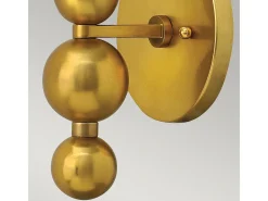 Aplique Para Pared-Elstead Zelda 1 ljus vägglampa Vintage mässing glasskärm, E27 Camel