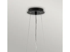 Elstead Zuma 6 ljushänge, satinsvart, silver, E27 Plateado New