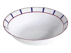 Online Ensaladera Vasca Azul 26cm Nova Styl - Porcelana Blanca - Decoración Roja y Azul