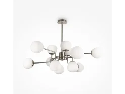 Maytoni Erich Globe Suspensión de Techo Níquel, 12 Luces, E14 Gris Hot