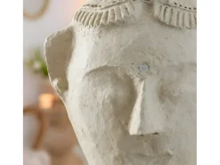 Made In Meubles Estatua-Escultura de busto de mujer en papel maché Ambroise - Obra de arte contemporánea e intemporal Blanco