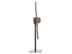 Online Made In Meubles Escultura de madera y metal en forma de rueda Georgia - Gris