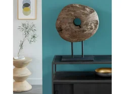 Made In Meubles Escultura de madera y metal Fannie - Elegancia y sofisticación para tu interior Marru00f3n Best