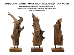 Escultura decorativa étnica de madera de teca hecha a mano Akar Marru00f3n