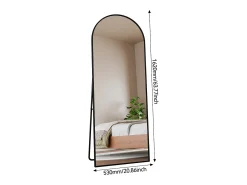 Espejo-Espejo arqueado de cuerpo entero, 162 x 53 cm, de pared, para salón, color Negro