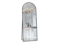 Espejo-Espejo arqueado de cuerpo entero (53 x 162 cm), espejo de pie arqueado grande, espejo de tocador para salón, color . Negro