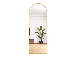 Espejo-Espejo arqueado de cuerpo entero, 165 x 60 cm, de pared, para salón, Dorado