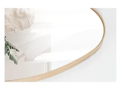 Meublorama Espejo De Pared|Espejo-Espejo asimétrico NARA – 50x80 cm – Acabado en roble envejecido – MDF decorativo de madera – Diseño orgánico y moderno Marru00f3n