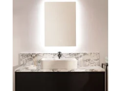 Ledkia Espejo-Espejo Baño con Luz LED 68x48 cm Small Mason 6000K Blanco Frío Plateado