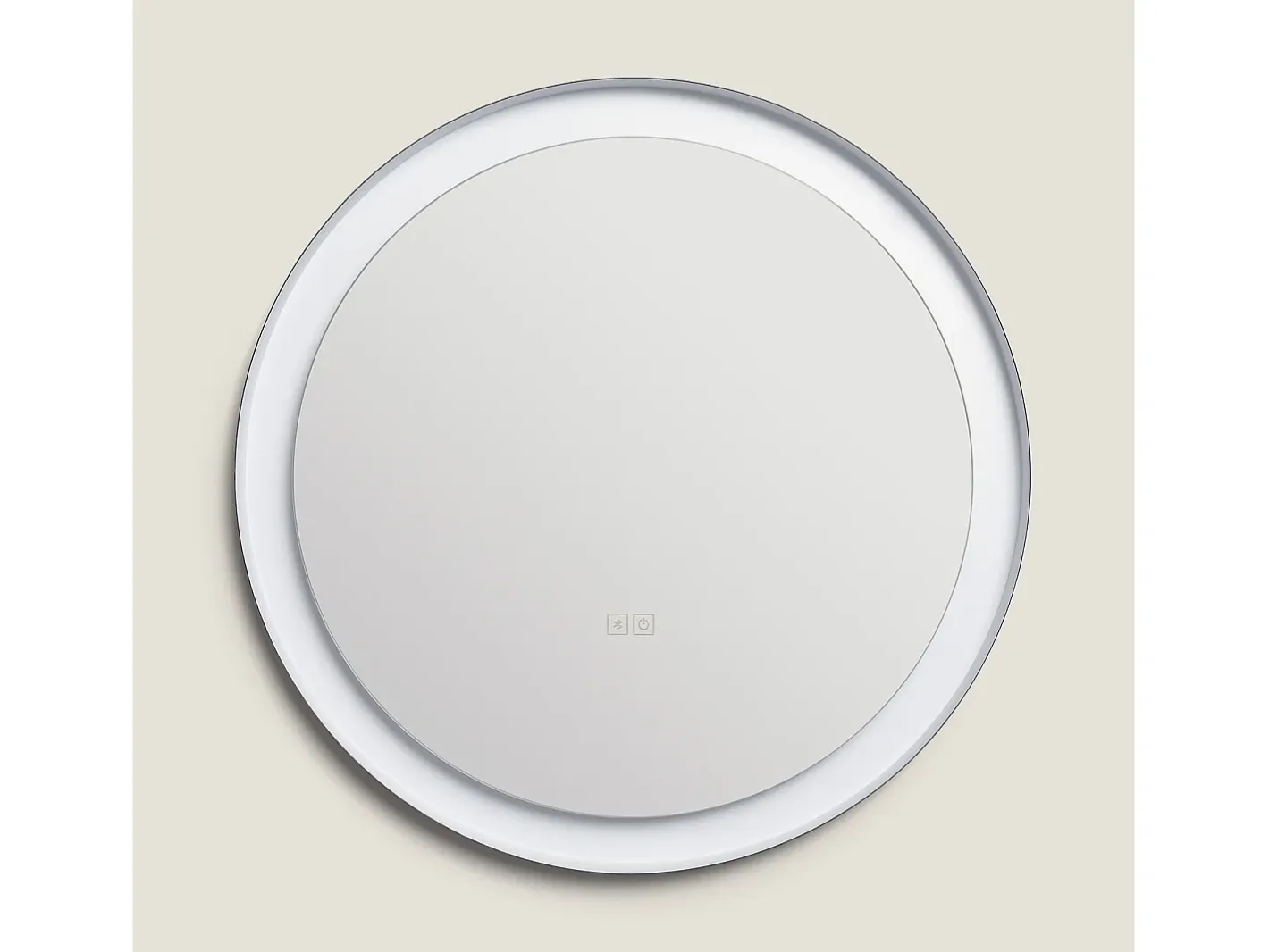 Ledkia Espejo-Espejo Baño con Luz LED y Antivaho Ø60 cm Nahia Seleccionable (Cálido-Neutro-Frío) Plateado