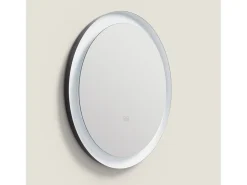 Ledkia Espejo-Espejo Baño con Luz LED y Antivaho Ø60 cm Nahia Seleccionable (Cálido-Neutro-Frío) Plateado