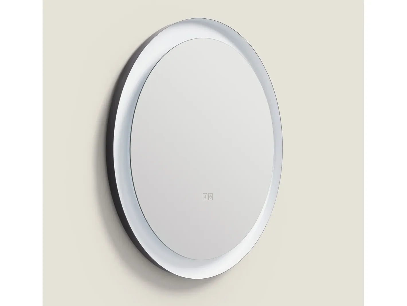 Ledkia Espejo-Espejo Baño con Luz LED y Antivaho Ø60 cm Nahia Seleccionable (Cálido-Neutro-Frío) Plateado