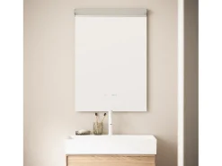 Ledkia Espejo-Espejo Baño con Luz LED y Antivaho 85x60 cm Jannada Seleccionable (Cálido-Neutro-Frío) Plateado