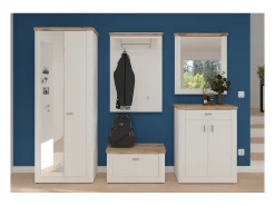 Meublorama Espejo CAMPAGNA y roble – 77x87 cm, estilo rústico Blanco Hot