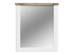 Meublorama Espejo CAMPAGNA y roble – 77x87 cm, estilo rústico Blanco Hot