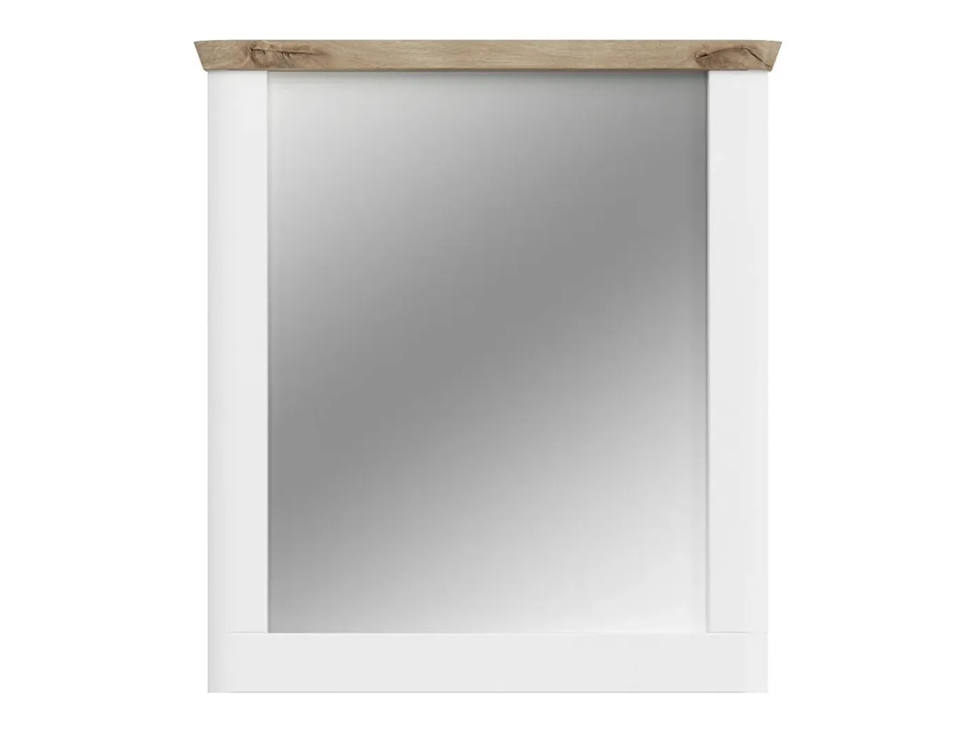 Meublorama Espejo CAMPAGNA y roble – 77x87 cm, estilo rústico Blanco Hot