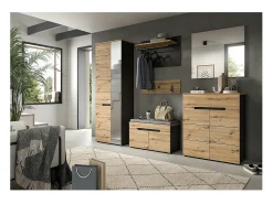 ebuy24 Espejo De Pared|Espejo-Espejo Canu decoración roble. Marru00f3n