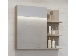 Outlet Meublorama Espejo con almacenaje para baño GOBI color marrón Marru00f3n