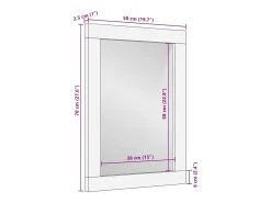 Outlet Espejo con espejo marrón y plata 50x70 cm Marru00f3n