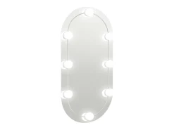 Outlet Espejo con iluminación LED 80x40 cm Cristal Ovalado Plateado