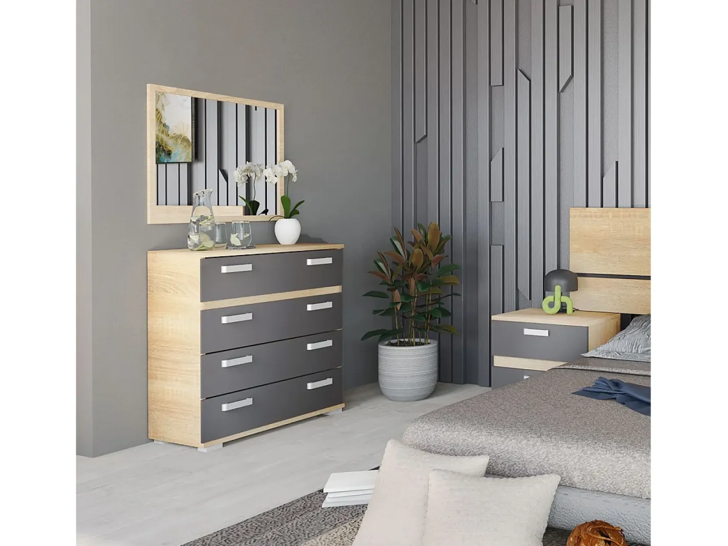 duehome Espejo De Pared|Espejo-Espejo cuadrado Ataneq Cambria Marru00f3n