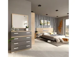 duehome Espejo De Pared|Espejo-Espejo cuadrado Ataneq Cambria Marru00f3n