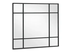 Espejo De Pared|Espejo-Espejo cuadrado 100x100 estructura metal negra Negro