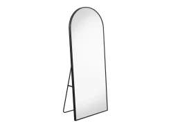 Discount Espejo curvo de pie 164 x 54 cm - marco de aleación de aluminio - vidrio templado - tamaño grande - Negro