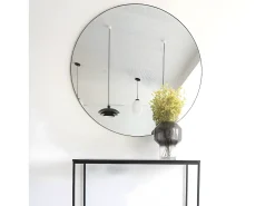 House Nordic Espejo De Pared|Espejo-Espejo de acero Ø 100 cm Negro