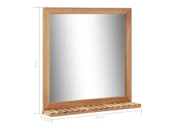 Best Espejo de baño 60 x 12 x 62 cm Madera maciza de nogal Marru00f3n