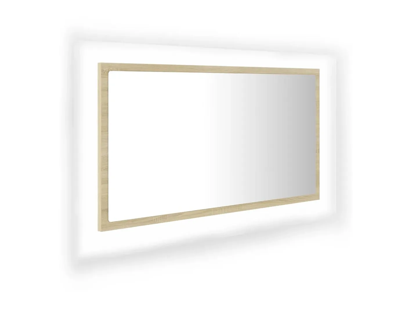 Espejo de baño acrílico color roble Sonoma 80x8,5x37 cm ES990119 Marru00f3n