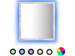 Espejo-Espejo de baño acrílico hormigón 40x8,5x37 cm ES579277 Gris