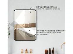 Homcom Espejo De Pared|Espejo-Espejo de baño Aurius enmarcado 70x50 Negro