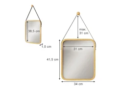 Vicco Espejo de baño bambú 34x41.5x1.5 mirno Color natural claro