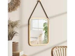 Vicco Espejo de baño bambú 34x41.5x1.5 mirno Color natural claro