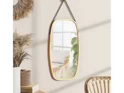 Vicco Espejo de baño bambú 44x78x1.5 mirno Color natural claro Online