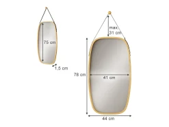 Vicco Espejo de baño bambú 44x78x1.5 mirno Color natural claro Online
