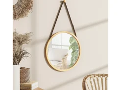 Vicco Espejo de baño bambú 38x38x1.5 mirno Color natural claro Sale